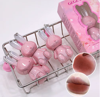 Gege Bear Pink Rabbit Velvet كريم شفاه غير لامع